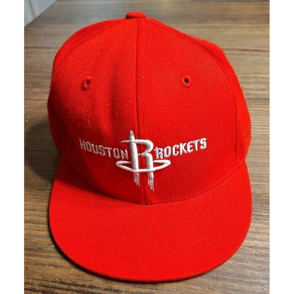 Houston‎ Rockets Red Fitted 6 7/8 Reebok Hat NBA Basketball Flat Bill Spell Out